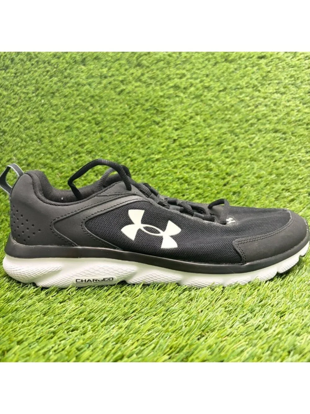 Under Armour Charged Assert 9 Mens Size 11 Black Athletic Running Shoes Sneakers